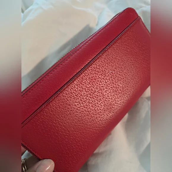 Kate Spade New York Red Leather Zip-Around Wallet - Picture 5 of 10